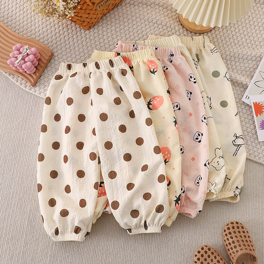 Kids Loose Pants Pajama Breathable Pajama Anti Mosquito Pajama for Girl 1-9Y