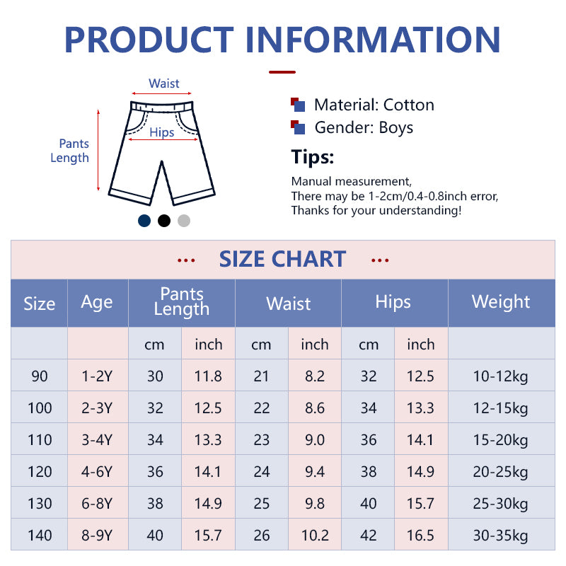 Kids Short Pants Breathable Summer Beach Sports Shorts G1 Design Cotton Shorts for Boy 1-9Y
