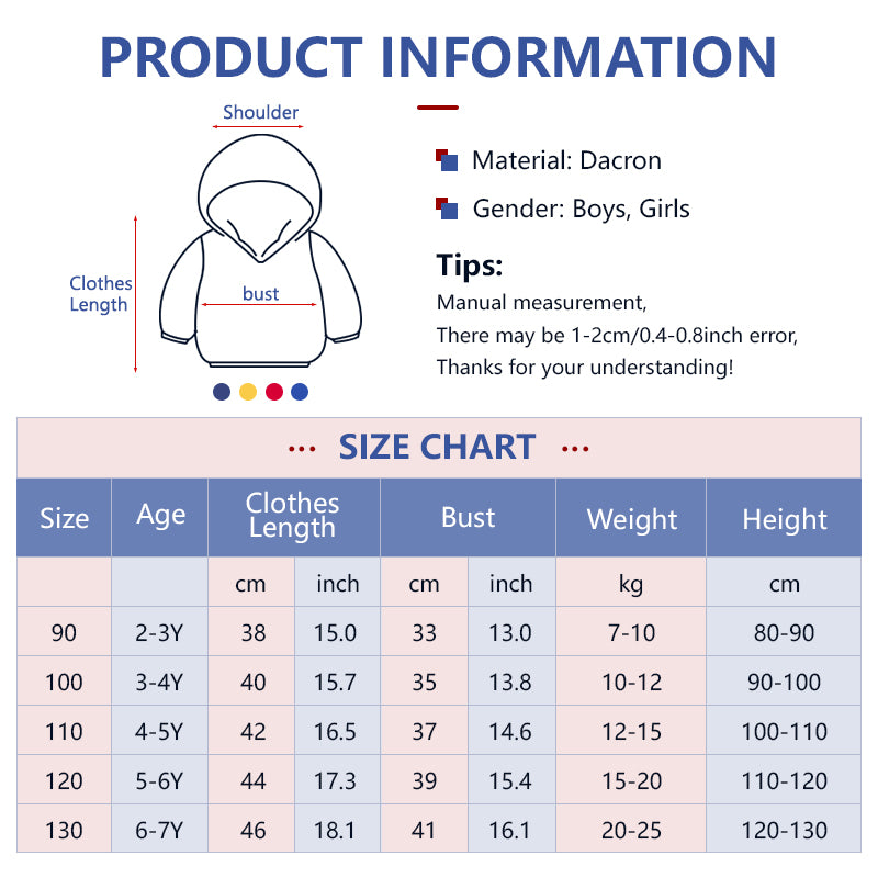 Kids Christmas Hoodie Santa Claus Design for Boy Girl 2-7Y