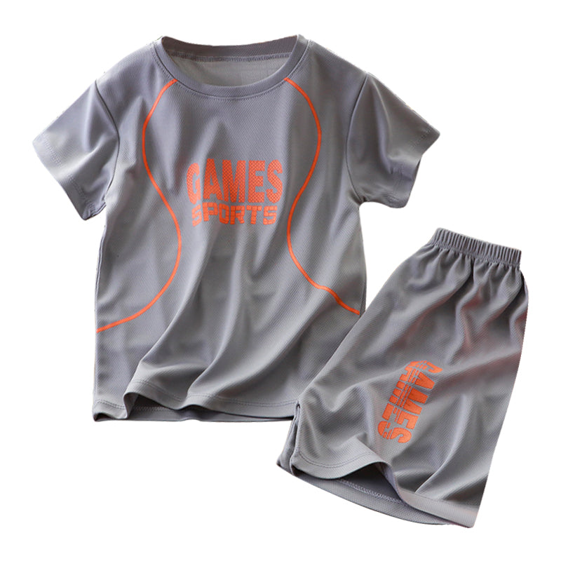 Kids Summer Casual Basketball Sports Clothing Set T-Shirt and Shorts Terno for Boys 1-9
