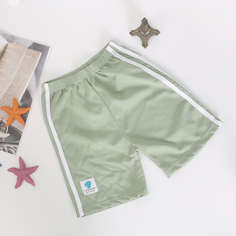 Kids Summer Shorts with Side Stripes Casual Sport Wear Tracksuit Short Pants for Boys Girls 2-11Y