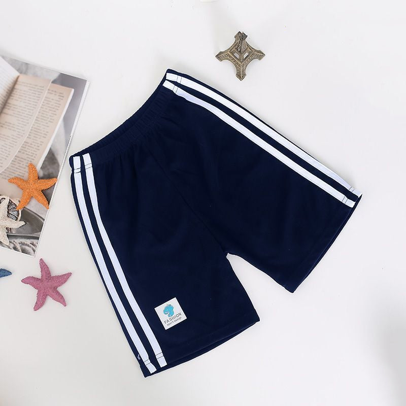 Kids Summer Shorts with Side Stripes Casual Sport Wear Tracksuit Short Pants for Boys Girls 2-11Y
