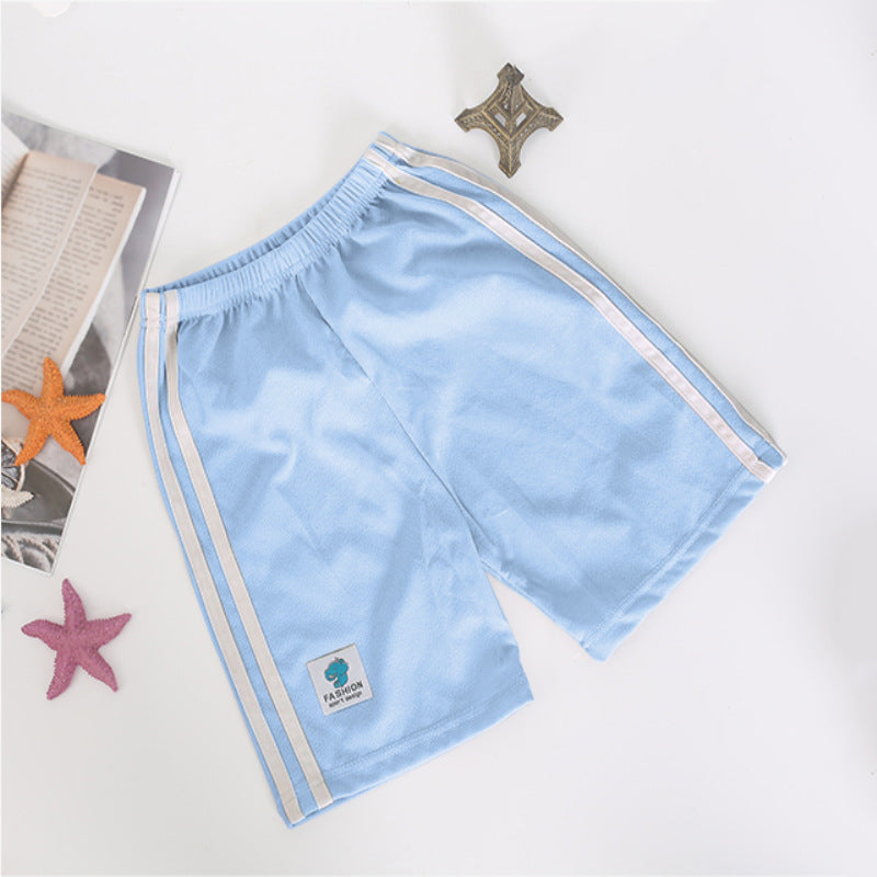 Kids Summer Shorts with Side Stripes Casual Sport Wear Tracksuit Short Pants for Boys Girls 2-11Y