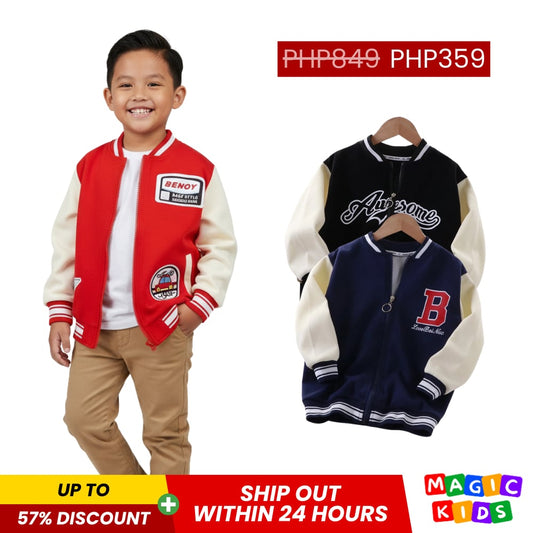 Kids Varsity Jacket with FREE Christmas themed socks