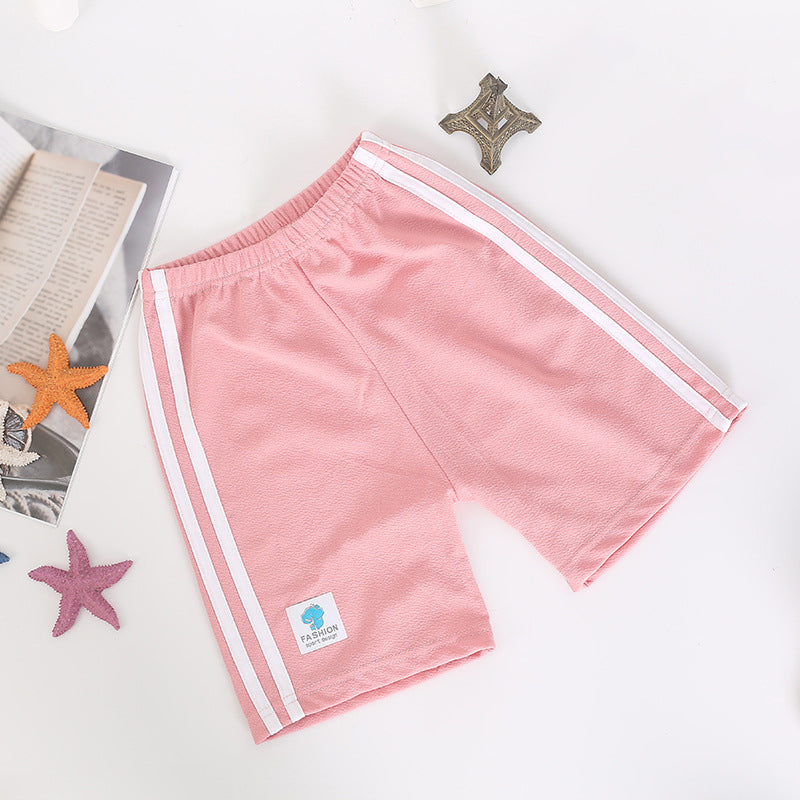 Kids Summer Shorts with Side Stripes Casual Sport Wear Tracksuit Short Pants for Boys Girls 2-11Y