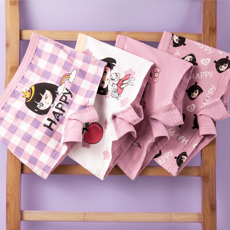 4 in 1 Pack Boxer Shorts Affordable and Comfortable Cotton for Girls 1-14 Y