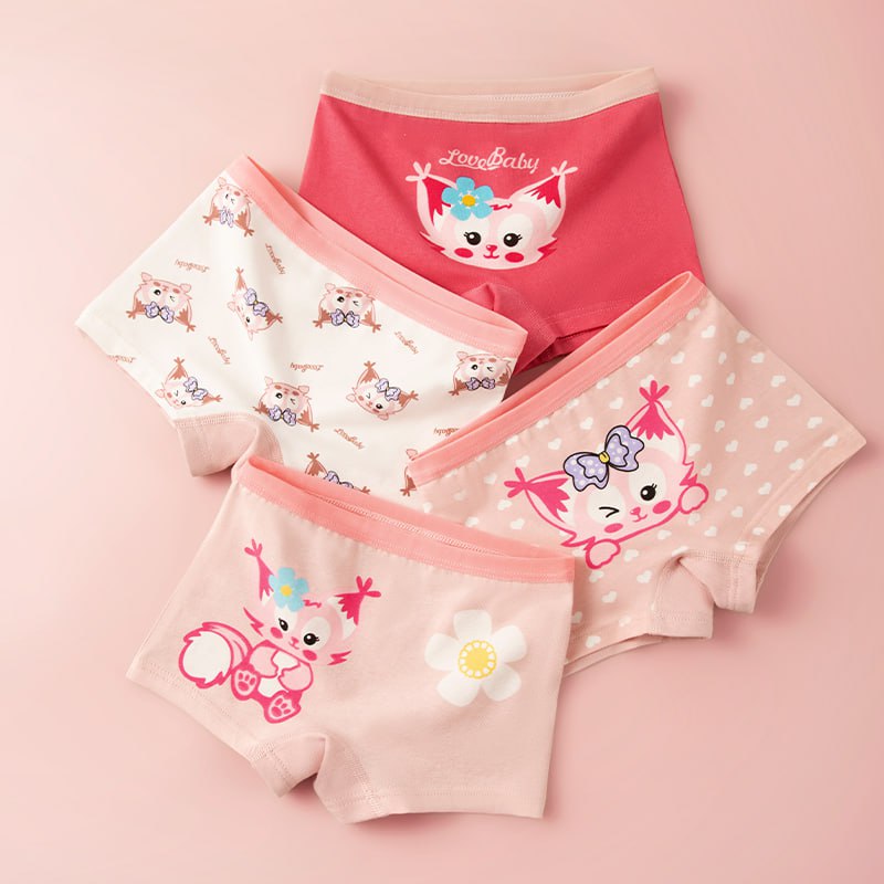 4 in 1 Pack Colorful Cotton Boxer Short Colorful Comfortable and Affordable for Girls 1-14 Years
