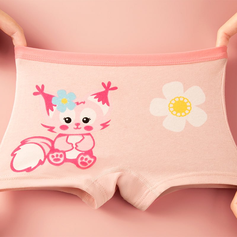 4 in 1 Pack Colorful Cotton Boxer Short Colorful Comfortable and Affordable for Girls 1-14 Years