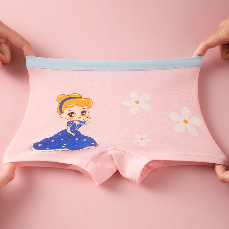4-in-1 Cotton Boxers Shorts with Disney Designs for Girls 1-14 Y